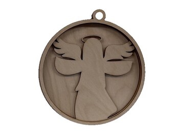 3D Ornament Angel 3 Pieces Laser Cut Out Unfinished ORN155 3D Ornament Angel 3 Pieces Laser Cut Out Unfinished ORN155