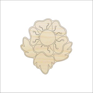 Flower - Laser Cut Out Unfinished Wood Craft Shape FLR26 Flower - Laser Cut Out Unfinished Wood Craft Shape FLR26