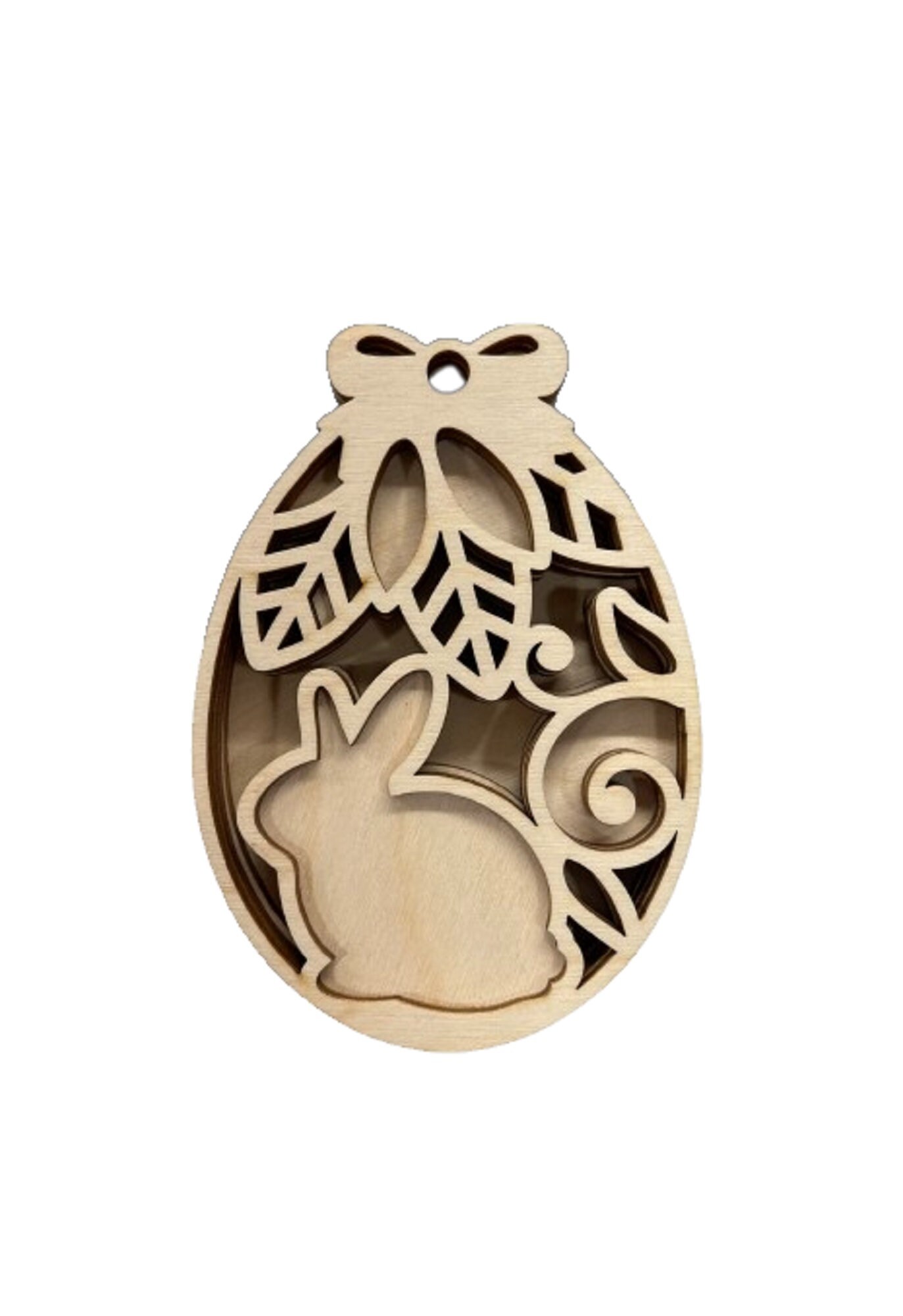 3D Ornament Bunny 5 Pieces Laser Cut Out Unfinished ORN196 3D Ornament Bunny 5 Pieces Laser Cut Out Unfinished ORN196