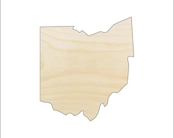 Ohio - Wood Craft Shape Laser Cut Out & Unfinished DIY Craft Supply  STAT83