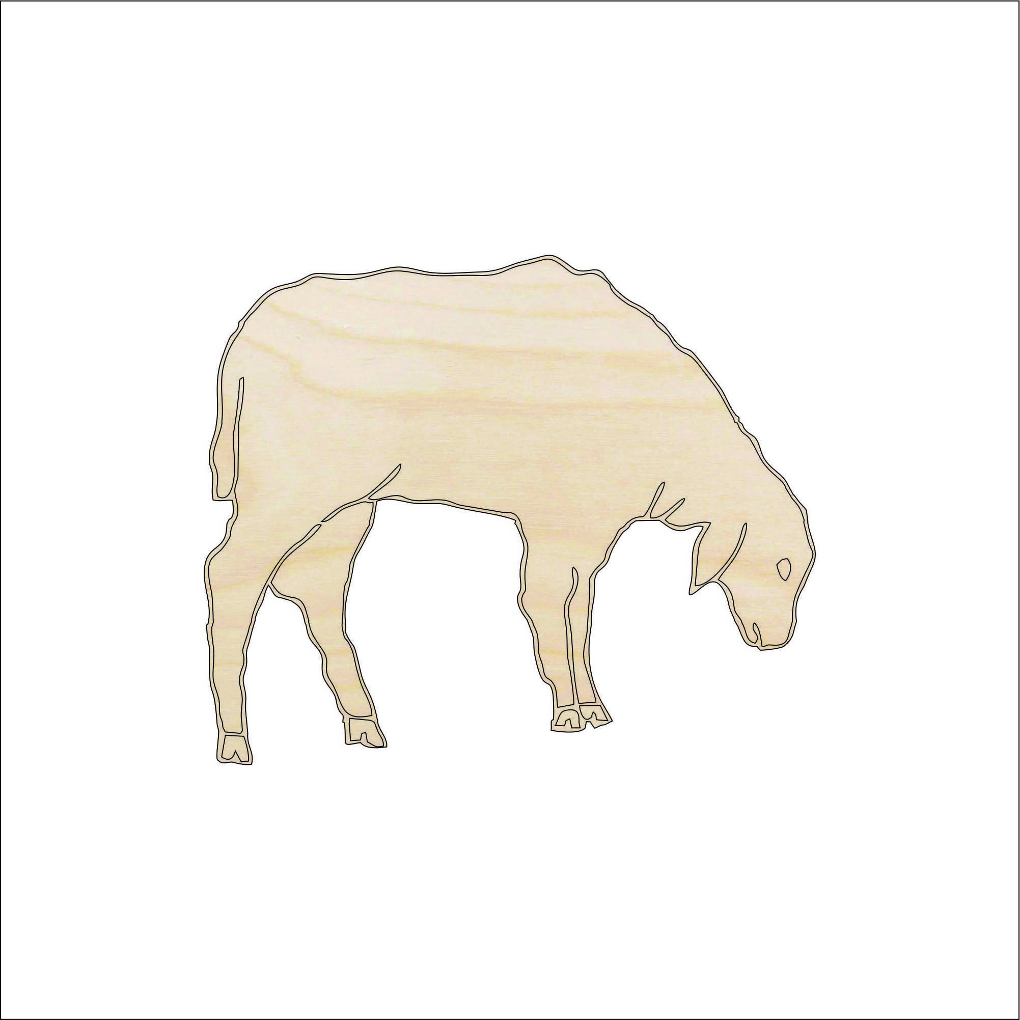 Sheep - Laser Cut Out Unfinished Wood Craft Shape SHP34 Sheep - Laser Cut Out Unfinished Wood Craft Shape SHP34