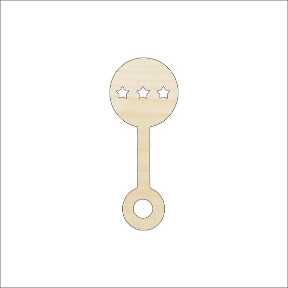 Baby Rattle - Laser Cut Out Unfinished Wood Craft Shape BBY7 Baby Rattle - Laser Cut Out Unfinished Wood Craft Shape BBY7