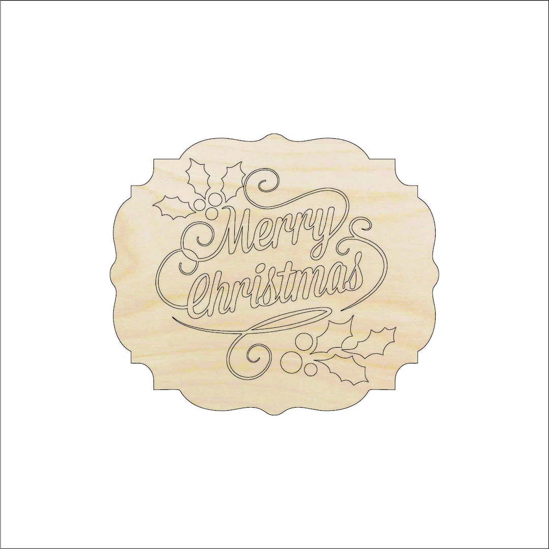 Sign Merry Christmas - Laser Cut Out Unfinished Wood Craft Shape XMS278 Sign Merry Christmas - Laser Cut Out Unfinished Wood Craft Shape XMS278