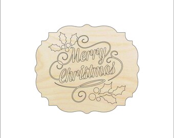 Sign Merry Christmas - Laser Cut Out Unfinished Wood Craft Shape XMS278 Sign Merry Christmas - Laser Cut Out Unfinished Wood Craft Shape XMS278