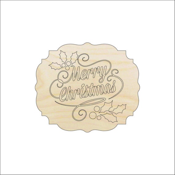 Sign Merry Christmas - Laser Cut Out Unfinished Wood Craft Shape XMS278 Sign Merry Christmas - Laser Cut Out Unfinished Wood Craft Shape XMS278