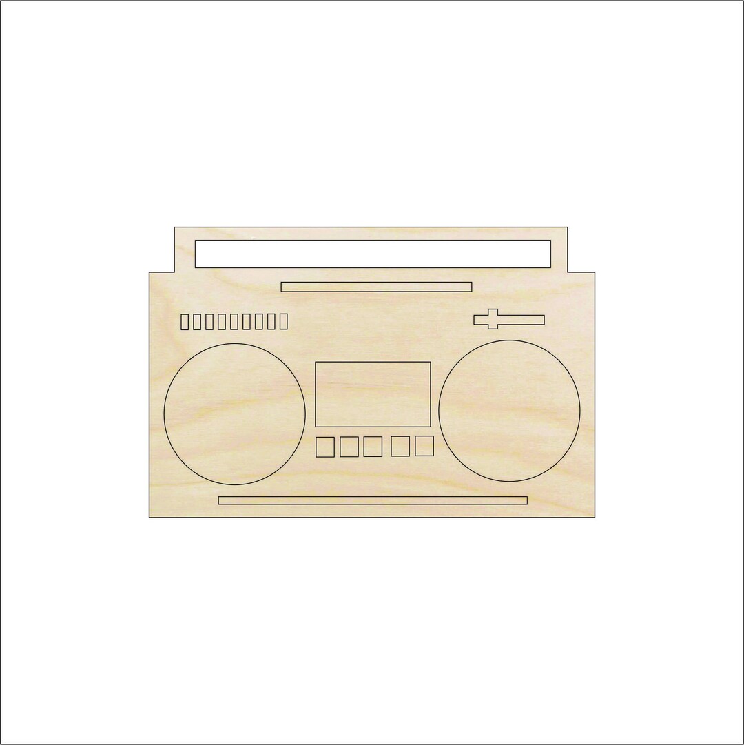 Boom Box Wood Craft Shape - Laser Cut Baltic Birch Unfinished DIY Art ...