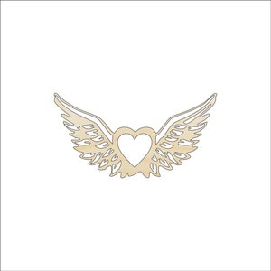 Wing - Laser Cut Out Unfinished Wood Craft Shape WNG1 Wing - Laser Cut Out Unfinished Wood Craft Shape WNG1