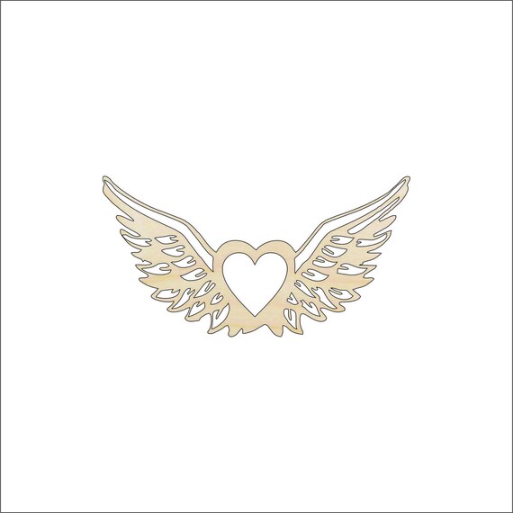 Wing - Laser Cut Out Unfinished Wood Craft Shape WNG4 Wing - Laser Cut Out Unfinished Wood Craft Shape WNG4