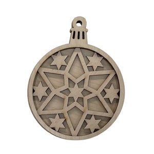 3D Ornament Star 3 Pieces Laser Cut Out Unfinished ORN32 3D Ornament Star 3 Pieces Laser Cut Out Unfinished ORN32