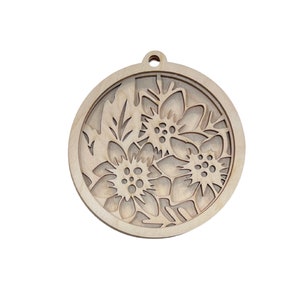3D Ornament Flower 3 Pieces Laser Cut Out Unfinished ORN19 3D Ornament Flower 3 Pieces Laser Cut Out Unfinished ORN19