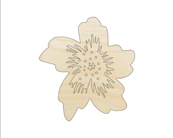 Flower - Laser Cut Out Unfinished Wood Craft Shape FLR60 Flower - Laser Cut Out Unfinished Wood Craft Shape FLR60
