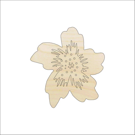 Flower - Laser Cut Out Unfinished Wood Craft Shape FLR60 Flower - Laser Cut Out Unfinished Wood Craft Shape FLR60
