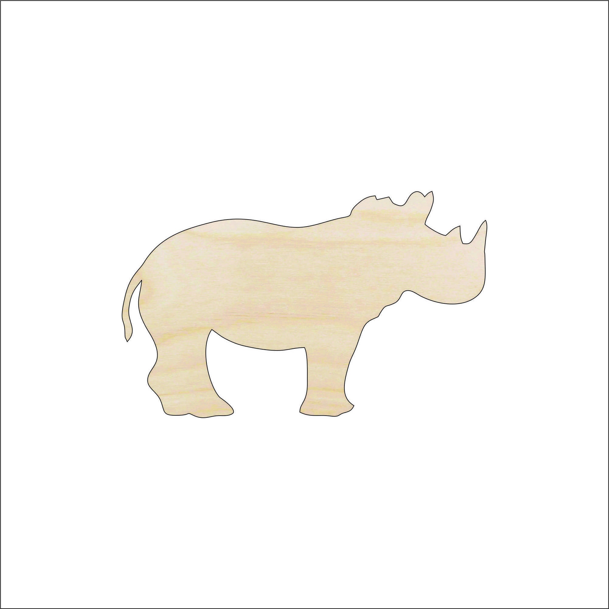 Rhino - Laser Cut Out Unfinished Wood Craft Shape ANML6 Rhino - Laser Cut Out Unfinished Wood Craft Shape ANML6