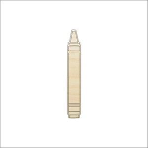 School Crayon - Laser Cut Out Unfinished Engraved Wood Shape Craft Supply ART5