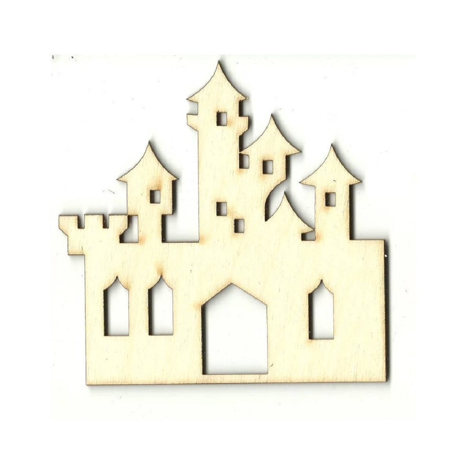 Castle Laser Cut Out Unfinished Wood Shape Craft Supply Etsy