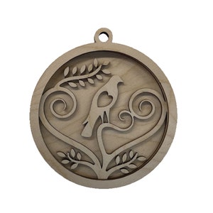 3D Ornament Bird 3 Pieces Laser Cut Out Unfinished ORN94 3D Ornament Bird 3 Pieces Laser Cut Out Unfinished ORN94