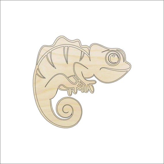Lizard Chameleon - Laser Cut Out Unfinished Wood Craft Shape REP15 Lizard Chameleon - Laser Cut Out Unfinished Wood Craft Shape REP15