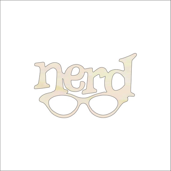 Word Nerd - Laser Cut Out Unfinished Wood Craft Shape WRD98 Word Nerd - Laser Cut Out Unfinished Wood Craft Shape WRD98