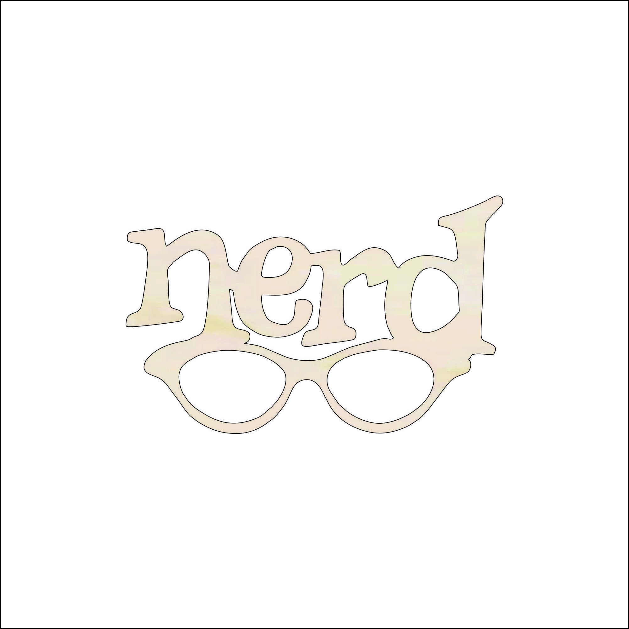 Word Nerd - Laser Cut Out Unfinished Wood Craft Shape WRD98 Word Nerd - Laser Cut Out Unfinished Wood Craft Shape WRD98
