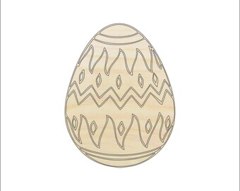 Easter Egg - Laser Cut Out Unfinished Wood Craft Shape ESR11 Easter Egg - Laser Cut Out Unfinished Wood Craft Shape ESR11