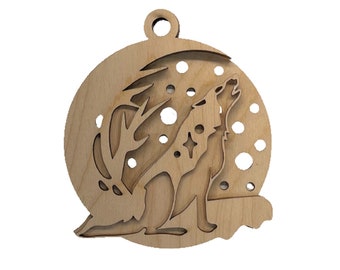 3D Ornament Wolf 4 Pieces Laser Cut Out Unfinished ORN23 3D Ornament Wolf 4 Pieces Laser Cut Out Unfinished ORN23