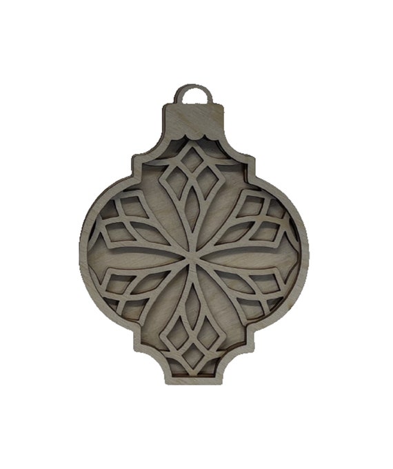 3D Ornament 3 Pieces Laser Cut Out Unfinished ORN109 3D Ornament 3 Pieces Laser Cut Out Unfinished ORN109