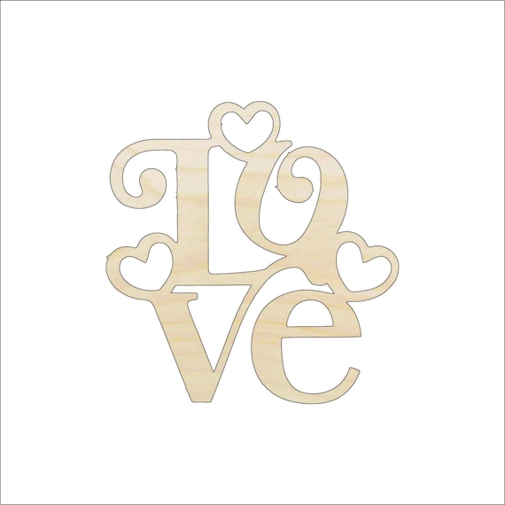 Word Love - Laser Cut Out Unfinished Wood Craft Shape VAL37 Word Love - Laser Cut Out Unfinished Wood Craft Shape VAL37