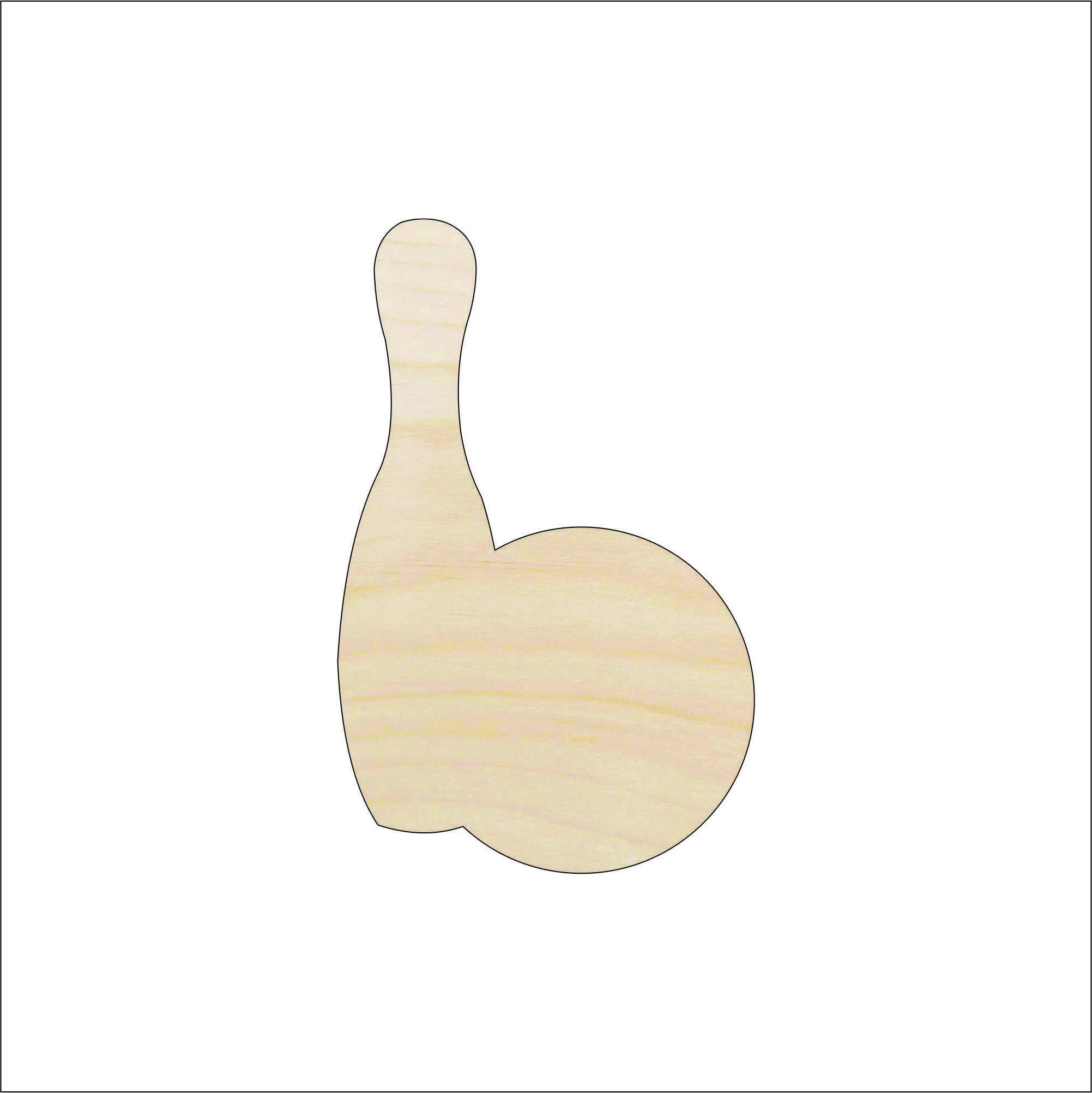 Sport Bowling - Laser Cut Out Unfinished Wood Craft Shape SPT6 Sport Bowling - Laser Cut Out Unfinished Wood Craft Shape SPT6