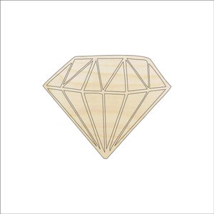 Diamond - Laser Cut Out Unfinished Wood Craft Shape XTR17 Diamond - Laser Cut Out Unfinished Wood Craft Shape XTR17