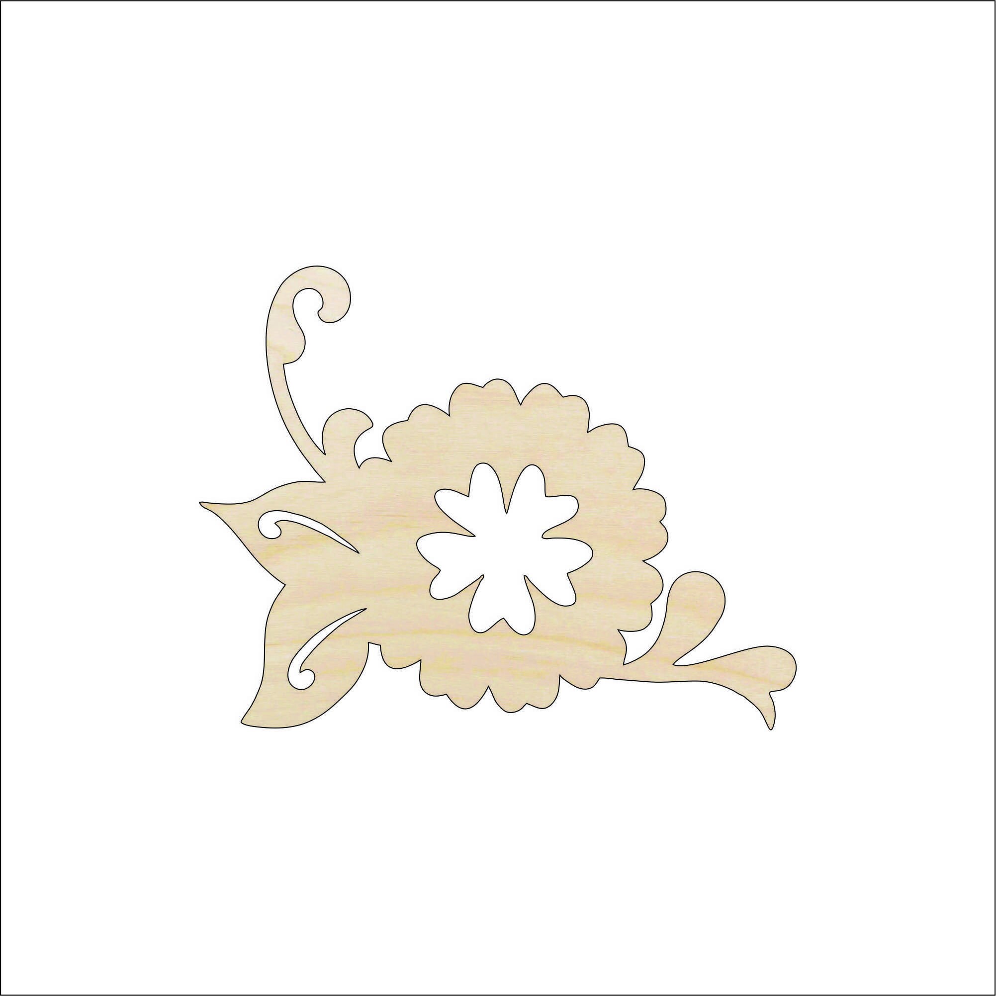 Flower - Laser Cut Out Unfinished Wood Craft Shape FLR14 Flower - Laser Cut Out Unfinished Wood Craft Shape FLR14