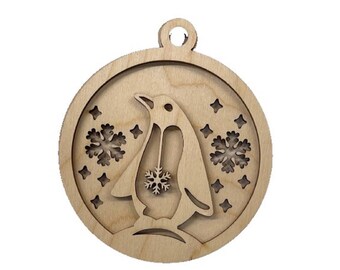 3D Ornament Penguin 4 Pieces Laser Cut Out Unfinished ORN164 3D Ornament Penguin 4 Pieces Laser Cut Out Unfinished ORN164