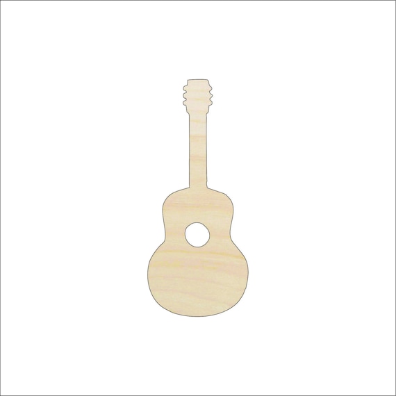 Music Guitar - Laser Cut Out Unfinished Wood Craft Shape MSC30 Music Guitar - Laser Cut Out Unfinished Wood Craft Shape MSC30