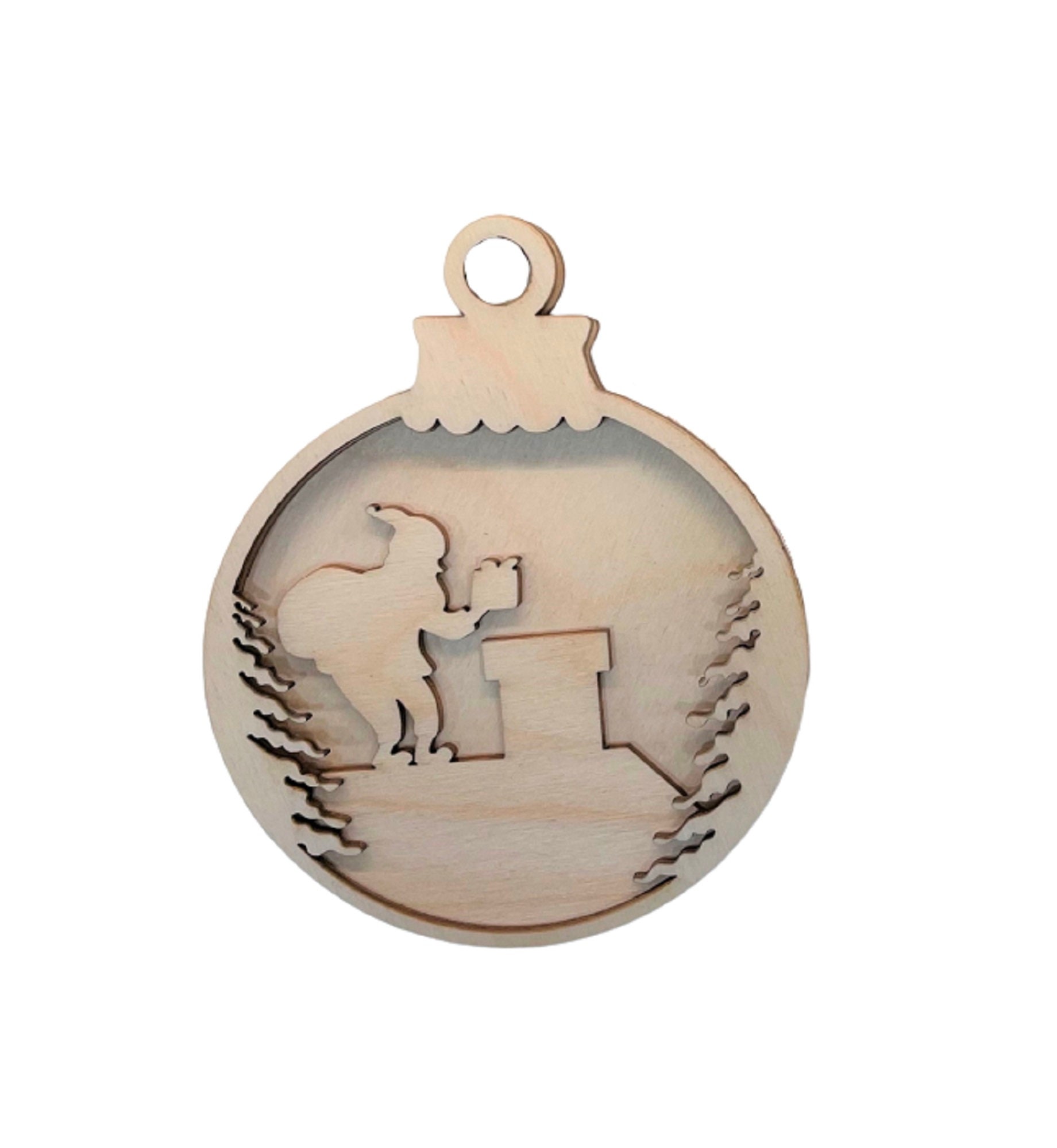 3D Ornament Santa 4 Pieces Laser Cut Out Unfinished ORN76 3D Ornament Santa 4 Pieces Laser Cut Out Unfinished ORN76