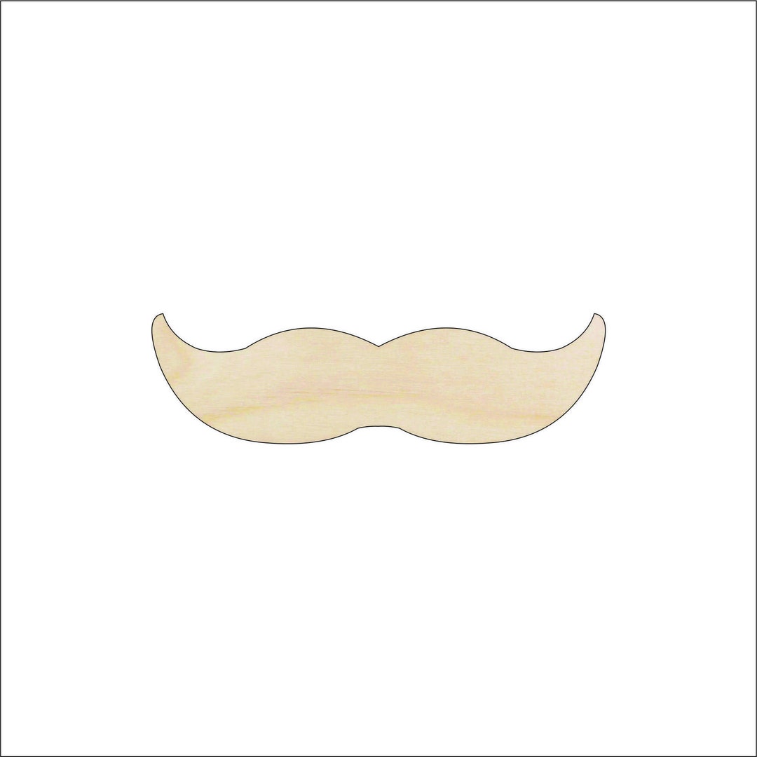 Mustache - Laser Cut Out Unfinished Wood Craft Shape PPL53 Mustache - Laser Cut Out Unfinished Wood Craft Shape PPL53