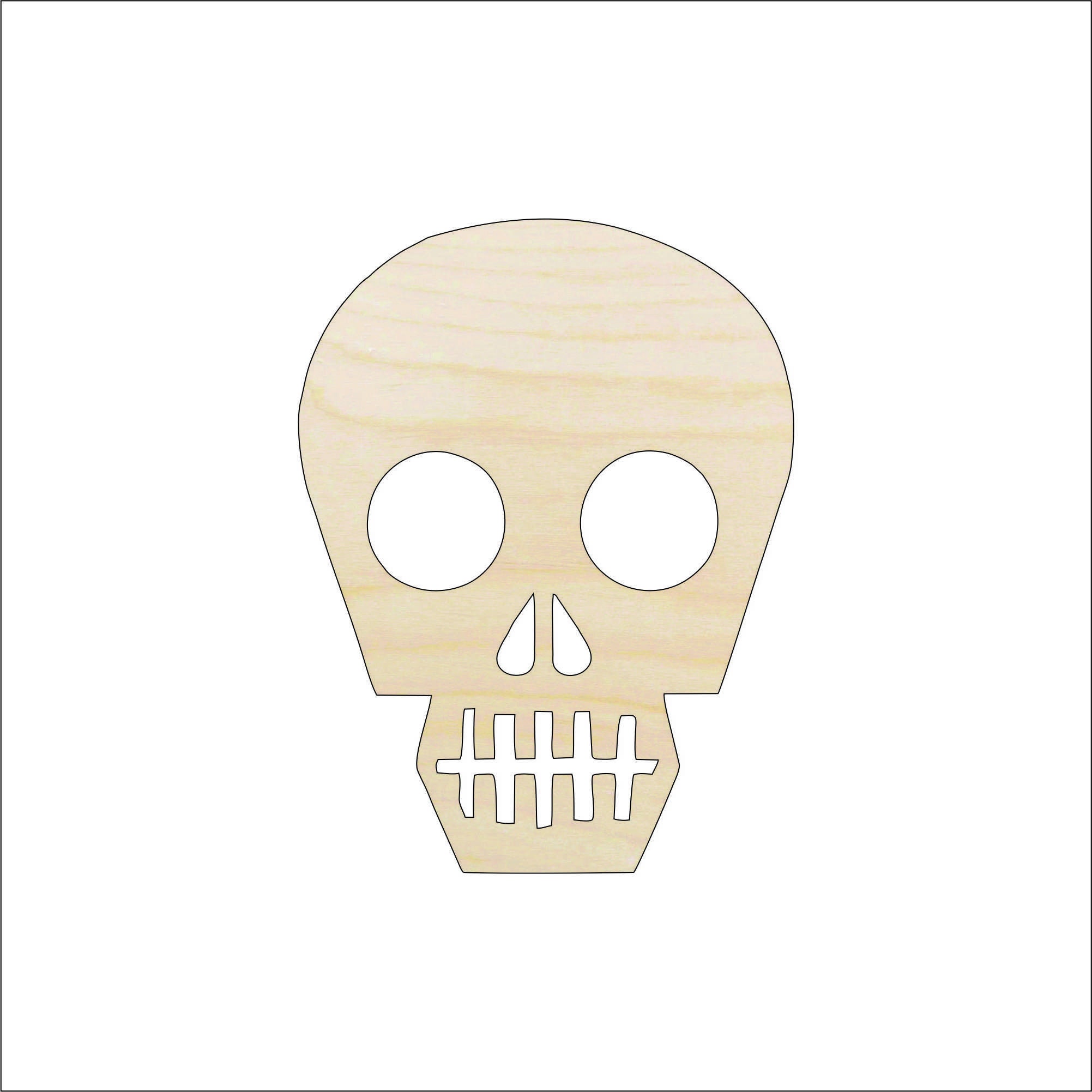Skull - Laser Cut Out Unfinished Wood Craft Shape SKL21 Skull - Laser Cut Out Unfinished Wood Craft Shape SKL21
