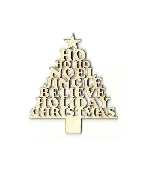 Wood Christmas tree shape lasercut unfinished wood shape for crafts painting signmaking