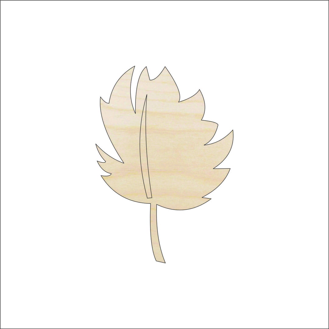 Leaf - Laser Cut Out Unfinished Wood Craft Shape LEF15 Leaf - Laser Cut Out Unfinished Wood Craft Shape LEF15