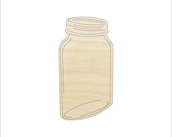 Container Jar - Laser Cut Out Unfinished Wood Craft Shape FOD204 Container Jar - Laser Cut Out Unfinished Wood Craft Shape FOD204