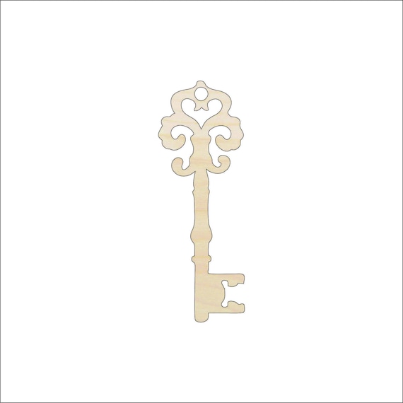 Key - Laser Cut Out Unfinished Wood Craft Shape KEY31 Key - Laser Cut Out Unfinished Wood Craft Shape KEY31
