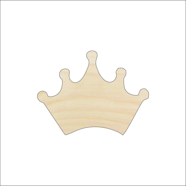 Crown Laser Cut Out Unfinished Wood Shape Craft Supply CLT56 image 1