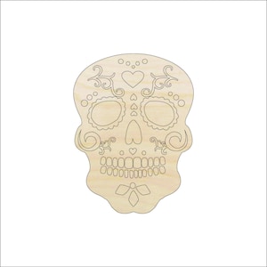 Skull - Laser Cut Out Unfinished Wood Craft Shape SKL11 Skull - Laser Cut Out Unfinished Wood Craft Shape SKL11