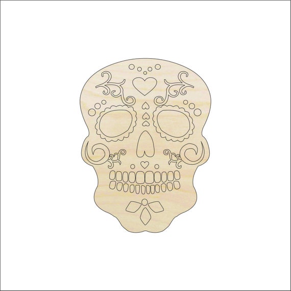 Skull - Laser Cut Out Unfinished Wood Craft Shape SKL11 Skull - Laser Cut Out Unfinished Wood Craft Shape SKL11