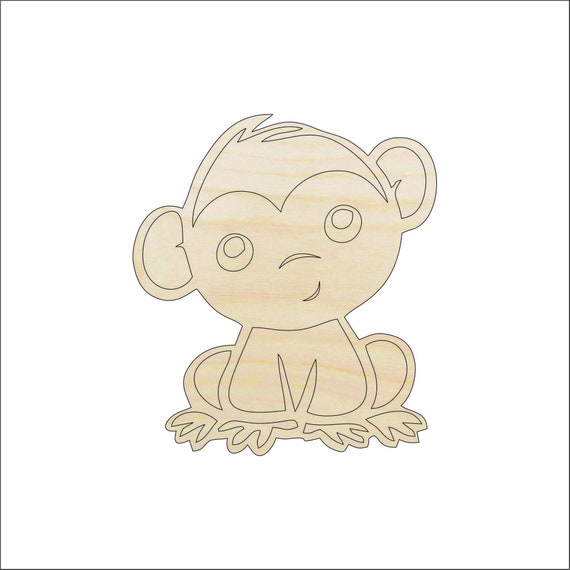 Ape Monkey - Laser Cut Out Unfinished Wood Craft Shape APE2 Ape Monkey - Laser Cut Out Unfinished Wood Craft Shape APE2