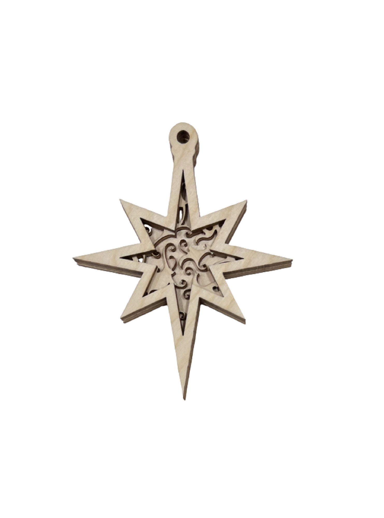 3D Ornament Star 3 Pieces Laser Cut Out Unfinished ORN2 3D Ornament Star 3 Pieces Laser Cut Out Unfinished ORN2