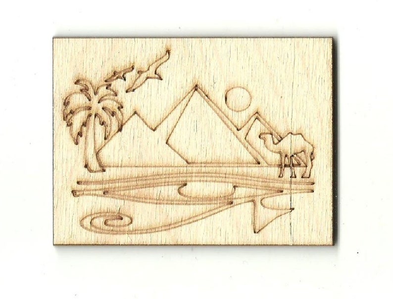 Egyptian Pyramid Scene Laser Cut Out Unfinished Wood Shape Etsy