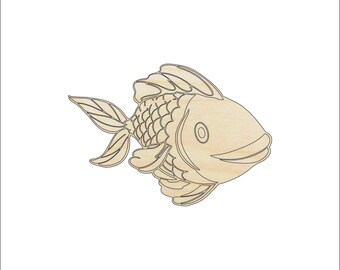 Fish - Laser Cut Out Unfinished Wood Craft Shape FSH43 Fish - Laser Cut Out Unfinished Wood Craft Shape FSH43