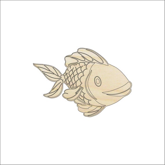 Fish - Laser Cut Out Unfinished Wood Craft Shape FSH1 Fish - Laser Cut Out Unfinished Wood Craft Shape FSH1