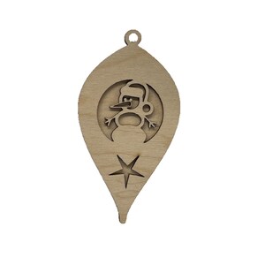 3D Ornament Snowman 2 Pieces Laser Cut Out Unfinished ORN117 3D Ornament Snowman 2 Pieces Laser Cut Out Unfinished ORN117