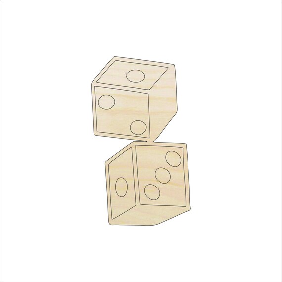 Toy Dice - Laser Cut Out Unfinished Wood Craft Shape TOY4 Toy Dice - Laser Cut Out Unfinished Wood Craft Shape TOY4