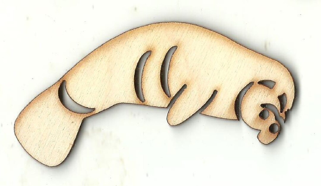 Manatee - Laser Cut Out Unfinished The Wood Shape Store